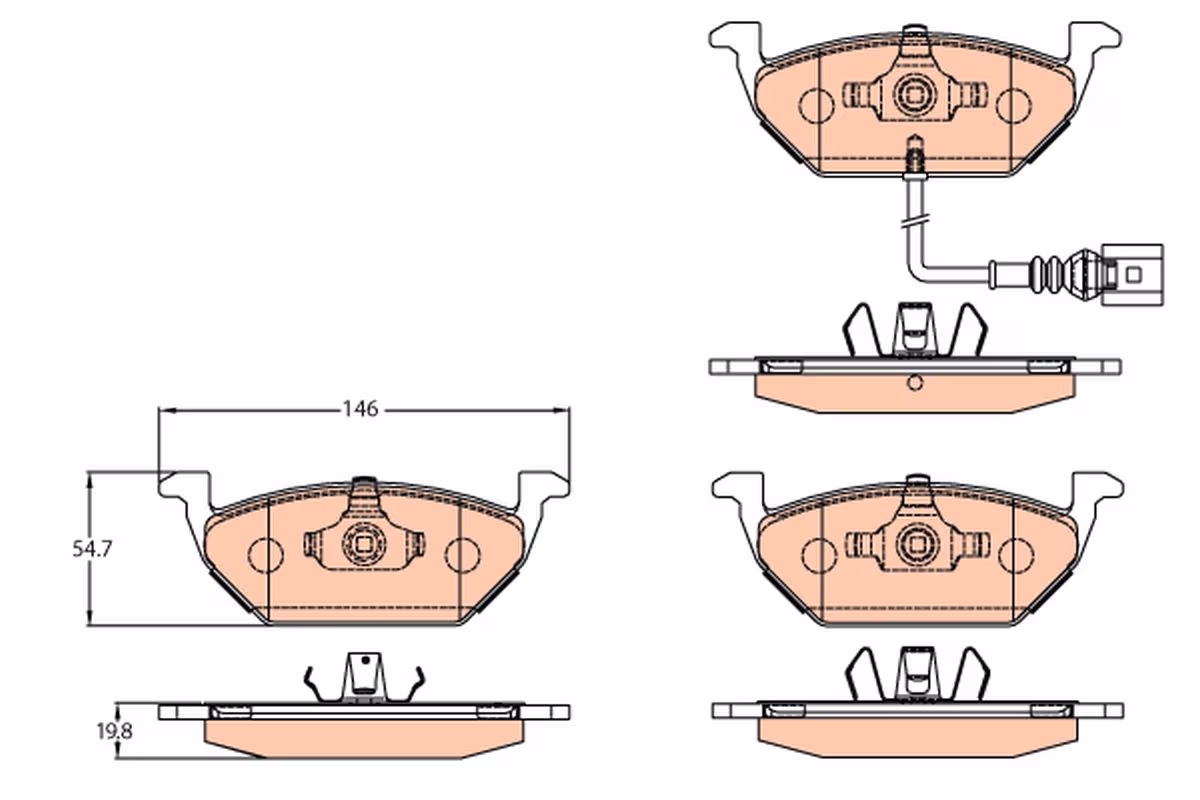 Trw Pastiglia Freno Audi A2 2000 - 2005, A3 2000 - 200 Gdb2108