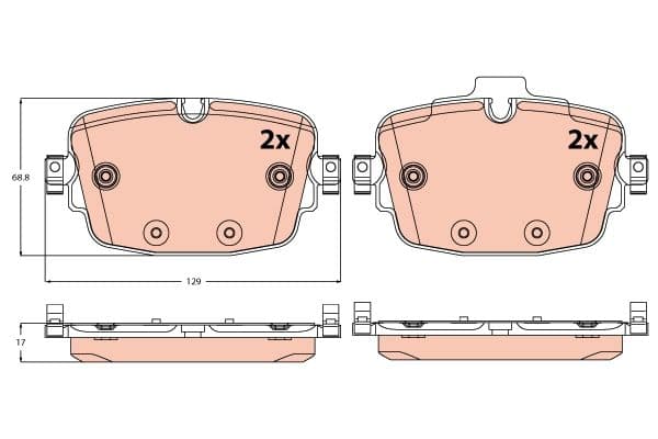 TRW Kit pastiglie freno, Freno a disco GDB2215