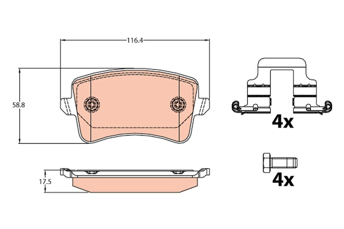 Trw Audi A4 2007 - 2015, A4 Allroad 2009 >>, A5 2007 > Gdb2107