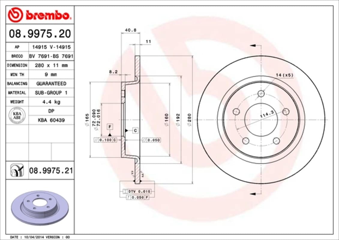 Brembo Disco Freno 08997520