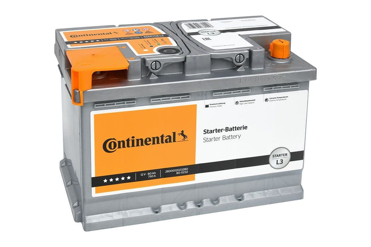 Batteria Continental L3 80Ah 12v 750A positivo a destra = Fiamm 80 ah
