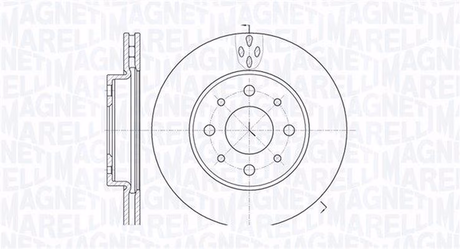 Magneti Marelli Disco Freno Fiat Panda 1.2 4X4, 1.3+G62 Mbd0186