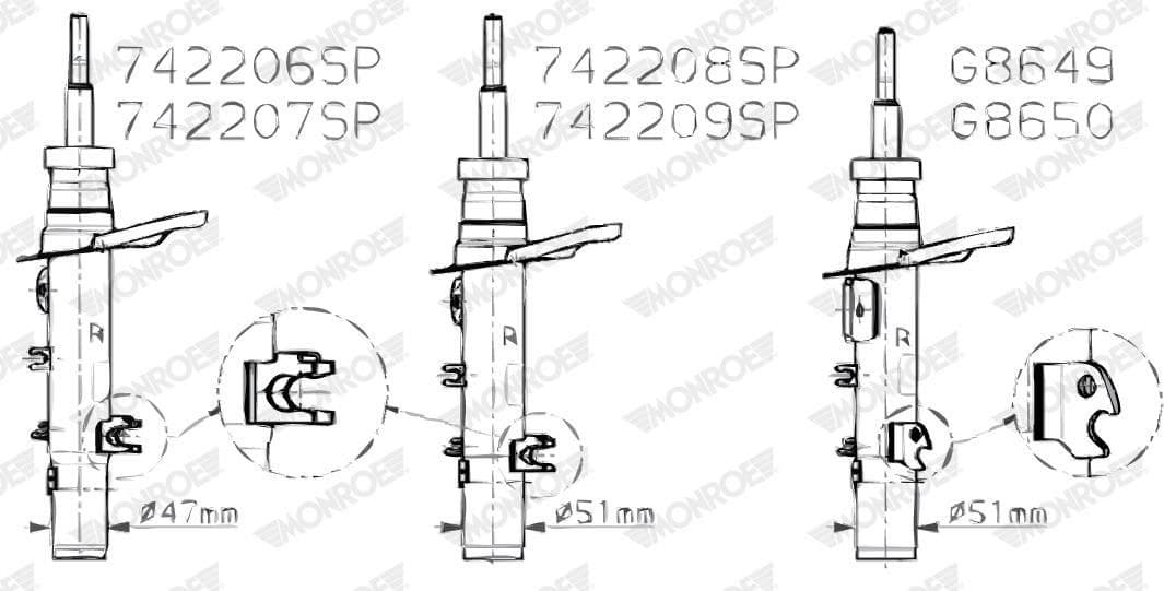 Monroe Peugeot 2008 2013 Anteriore E7121