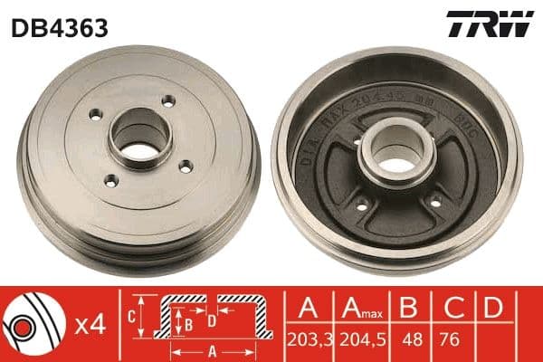 Trw Renault Clio Iii/Modus No Esp (05->) 2.0 16V Sport Db4363
