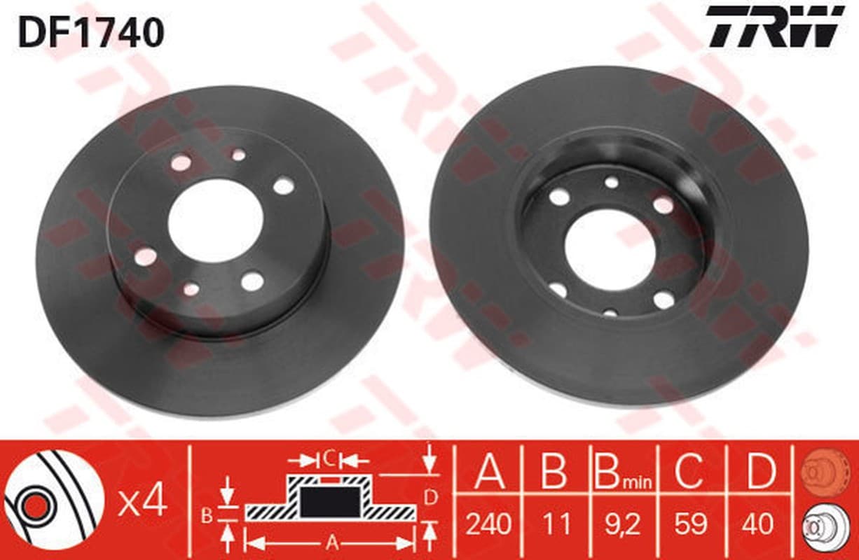 Trw Df Alfa Romeo 146 (930) 1.9 D Df1740