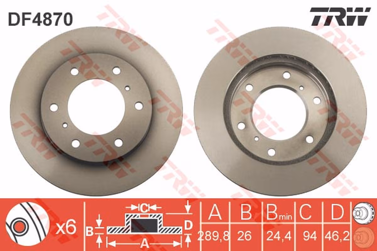Trw Dischi Freno Ant Mitsubishi Montero - Pajero 04/ Df4870