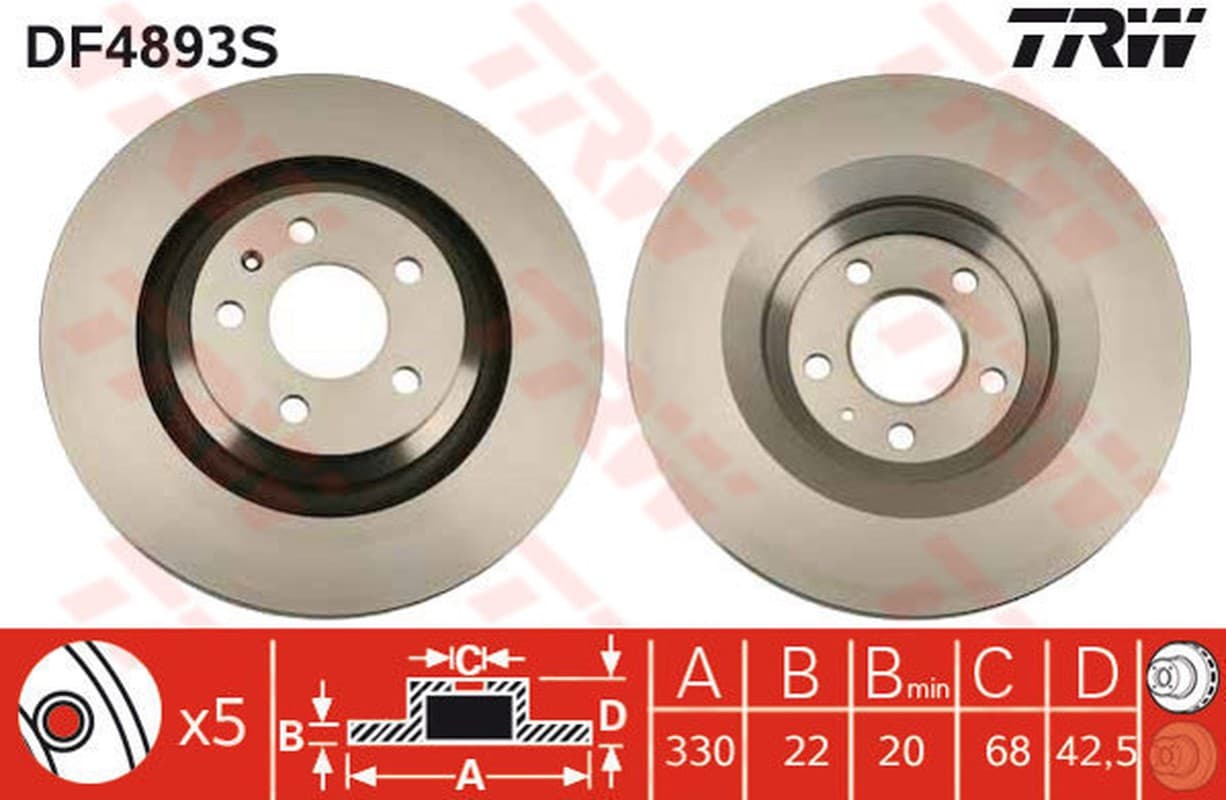 Trw Dischi Audi Allroad Quattro 3.0/3.2/4.2/2.7D/3.0D Df4893S