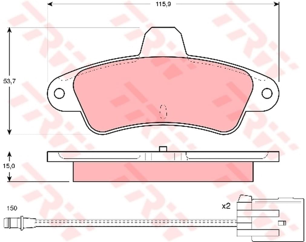 Trw Pattini Freno Ford Mondeo I Saloon (Gbp) 1.8 Gdb1112
