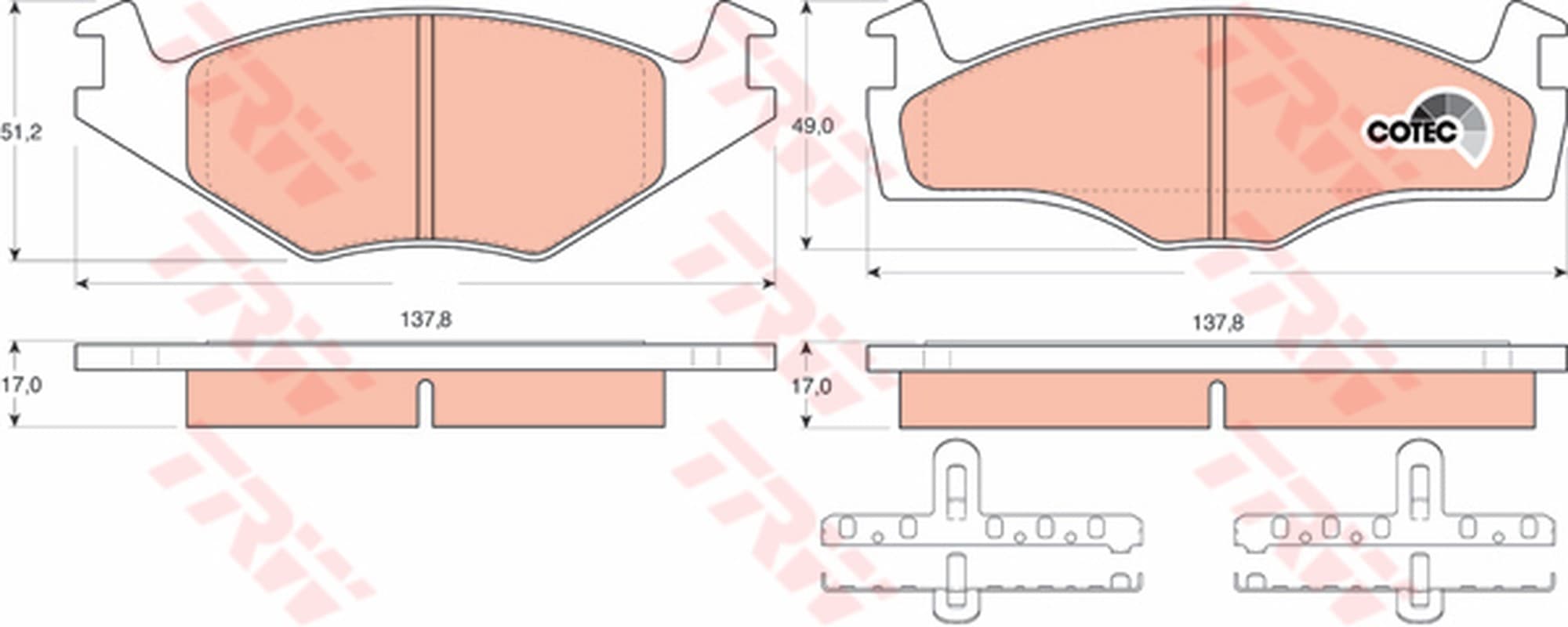 Trw Pattini Freno Volkswagen Polo Con Abs (94-99) 1.9 Gdb1219