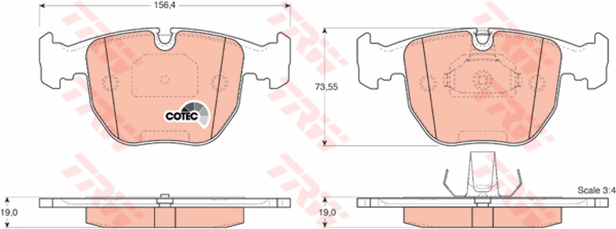 Trw Pattini Freno Bmw X3 (E83) 3.0 Sd Gdb1261