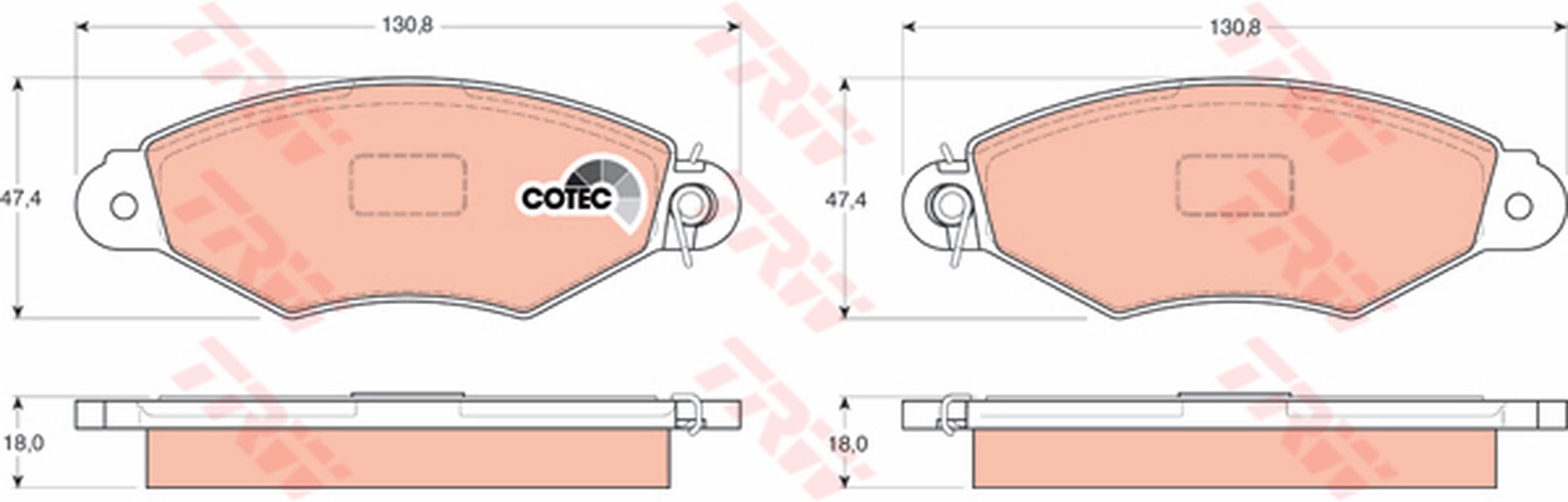 Trw Pattini Freno Renault Kangoo T.T (98->)/Xsara 1.9 Gdb1321