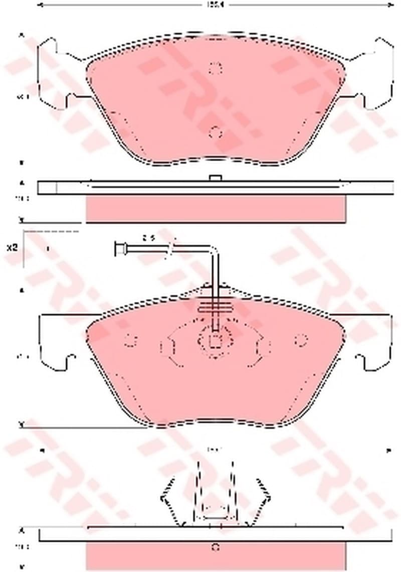Trw Pattini Freno Alfa Romeo Spider (916S_) 2.0 Jts Gdb1602