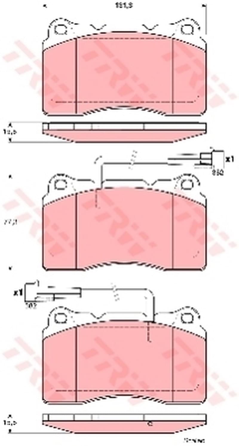Trw Pattini Freno Alfa Romeo 166 (936) 2.4 Jtd Gdb1603