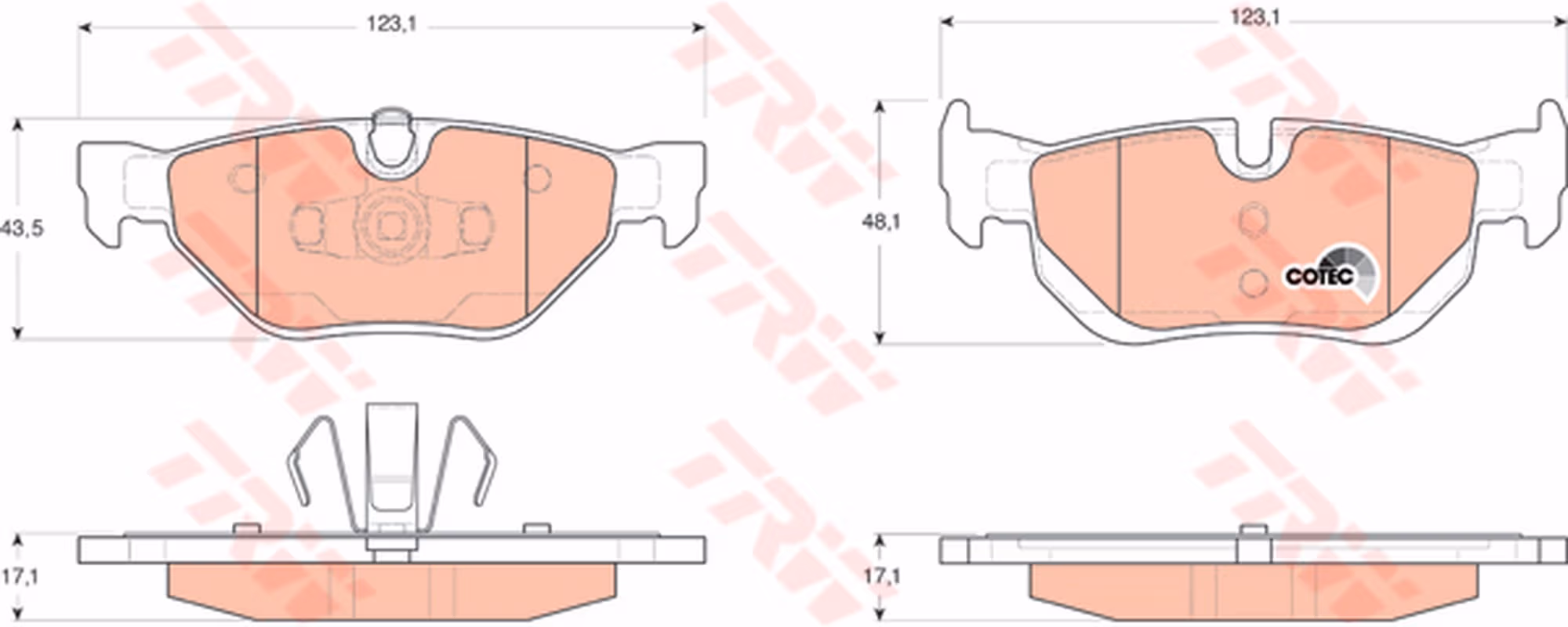 Trw Pattini Freno Bmw 1 Convertible (E88) 118D Gdb1626