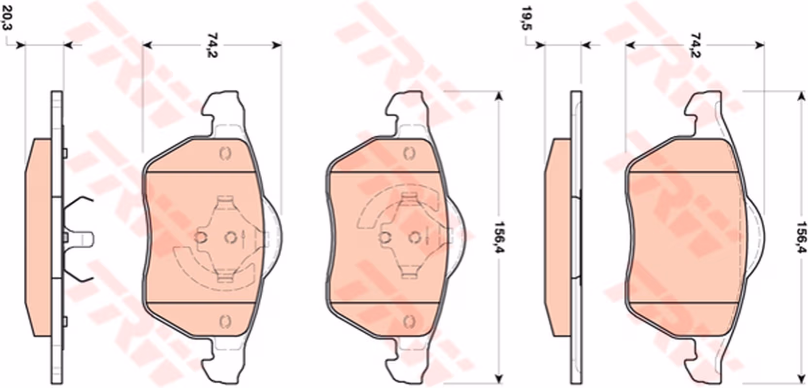Trw Pattini Freno Saab 9-5 Estate (Ys3E) 2.0 T Biopow Gdb1717