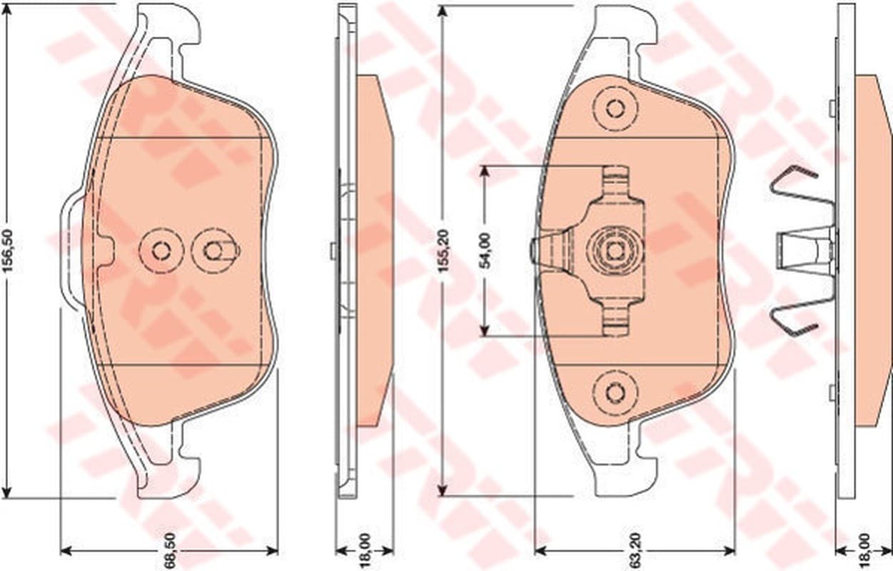 Trw Pattini Freno Renault Laguna Coupe (Dt0/1) 2.0 Dc Gdb1788