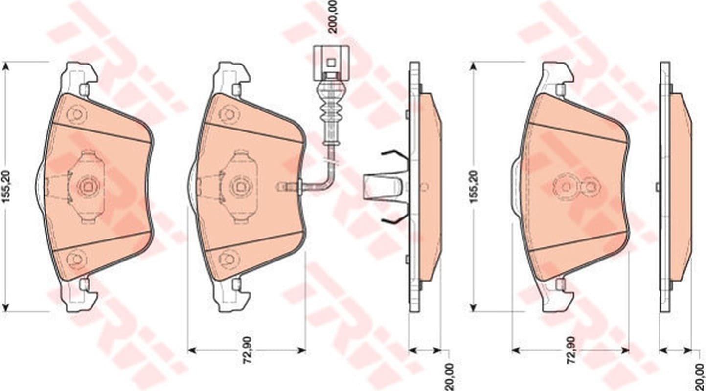 Trw Audi Tt 1,8 Tfsi - 2,0 Quattro Ant Gdb1809
