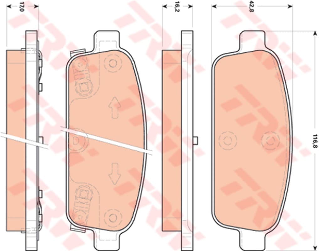 Trw Serie Pattini Post. Opel Astra J 2009-> Gdb1844