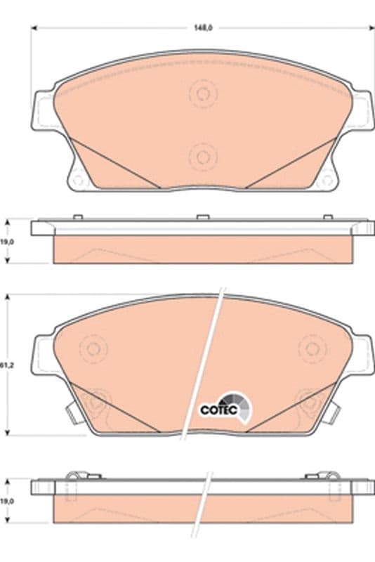Trw Serie Pattini Chevrolet Cruze / Opel Astra J 2009- Gdb1847