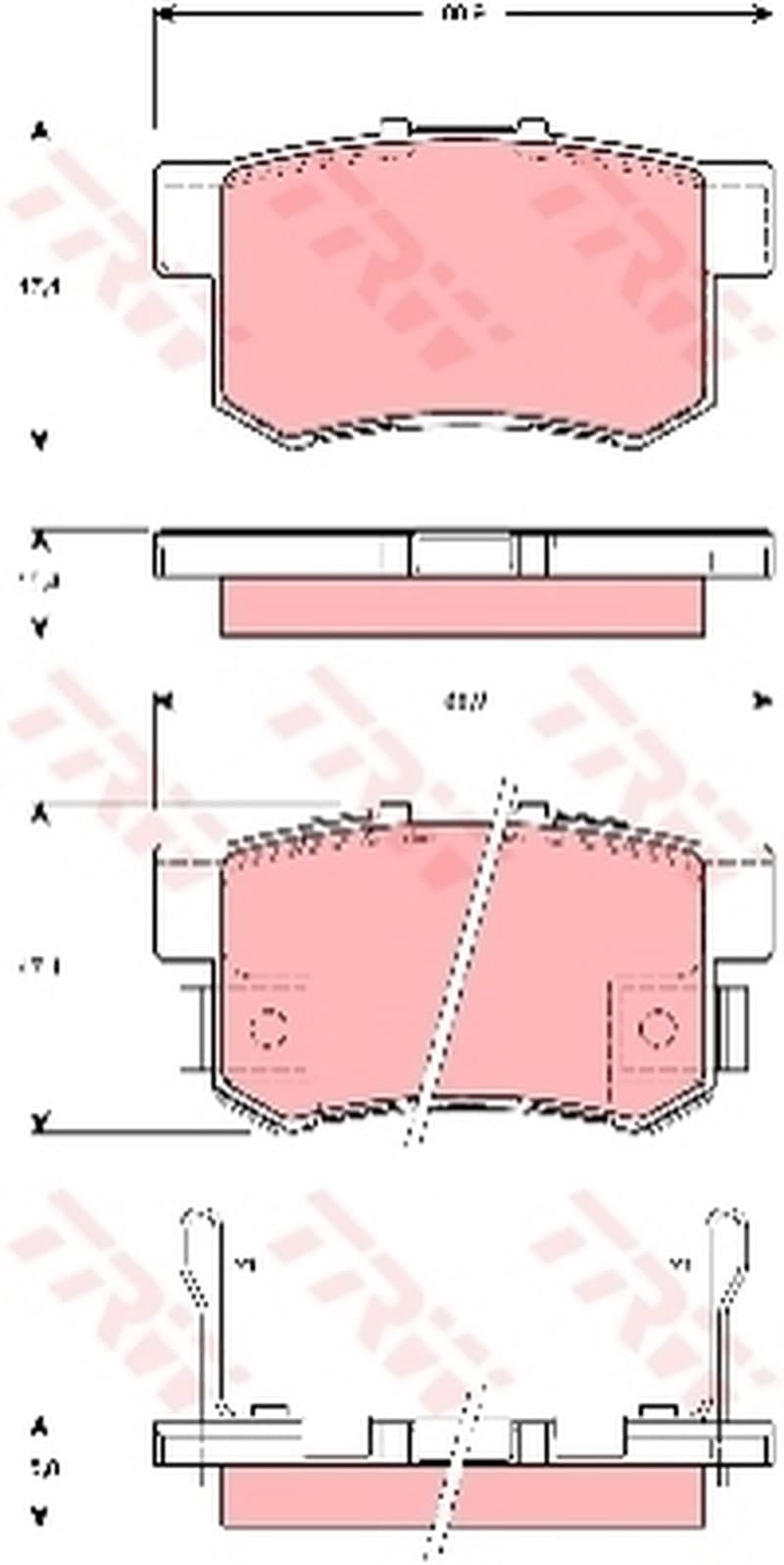 Trw Pattini Freno Honda Cr-V Closed Off-Road Vehicle Gdb3269