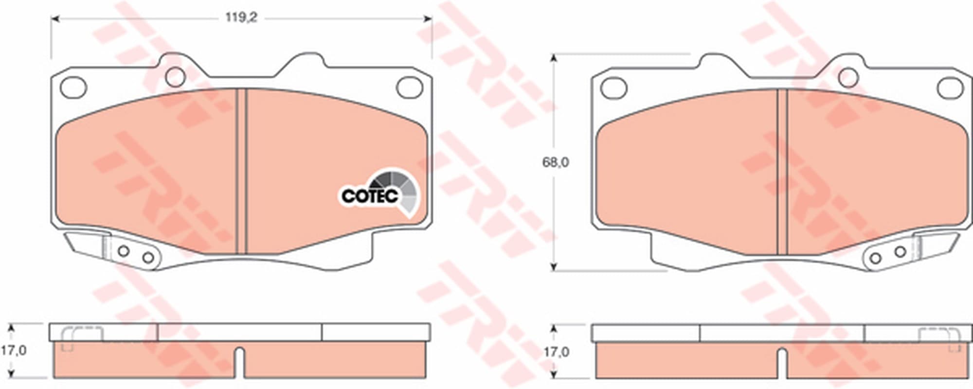 Trw Pattini Freno Toyota Hilux Pickup 3.0 D Gdb3428