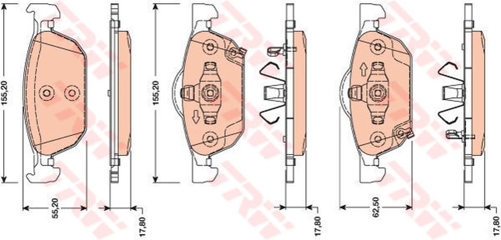 Trw Pattini Freno Honda Accord Ix 2.4 Gdb3476