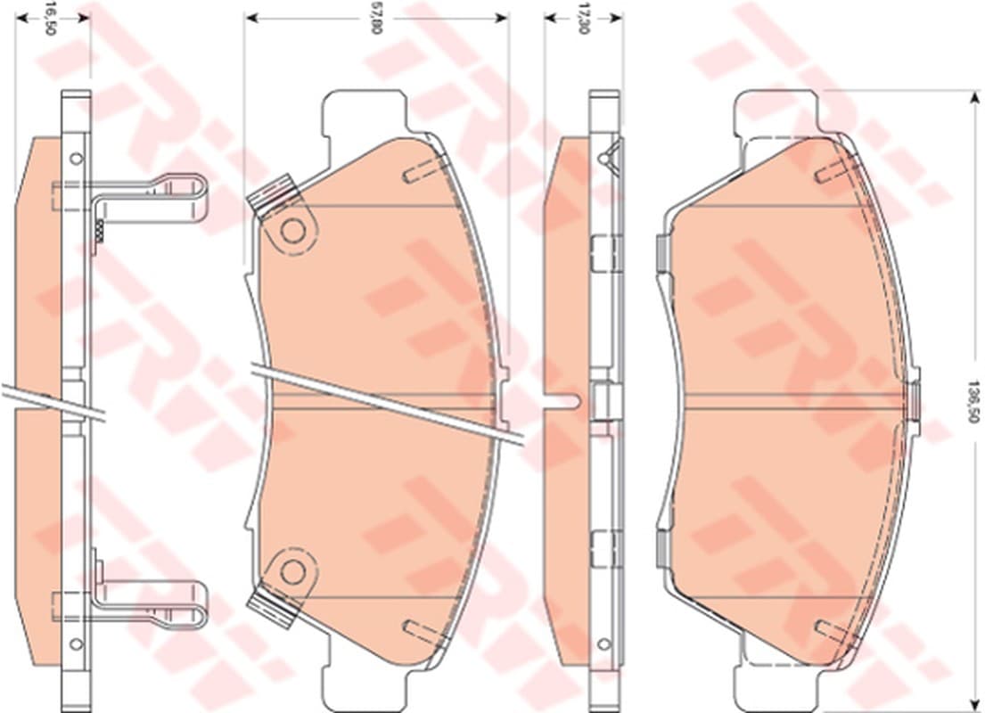 Trw Pattini Freno Honda Civic Vii (Fd_) 1.3 Gdb3478