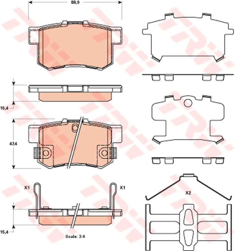 Trw Serie Pattini Post. Suzuki Swift 06/06> Gdb3516