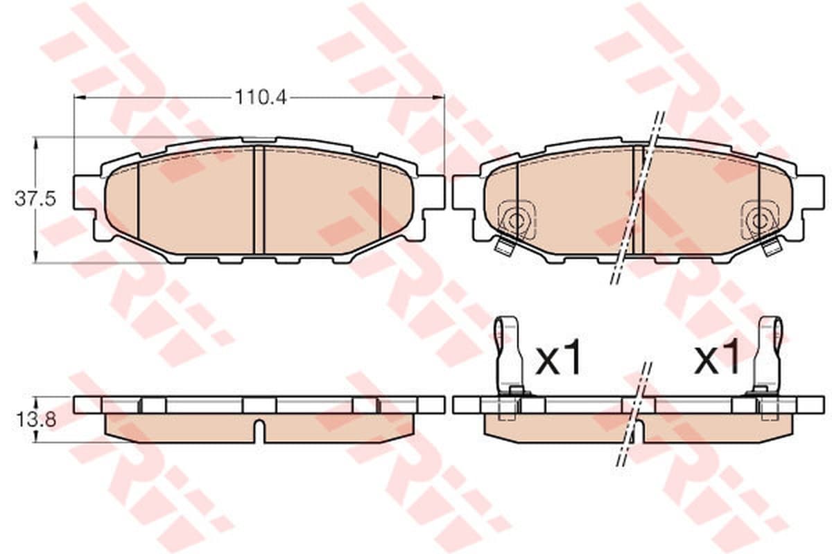 Trw Pastiglia Freno Posteriore Subaru Brz Gdb3568