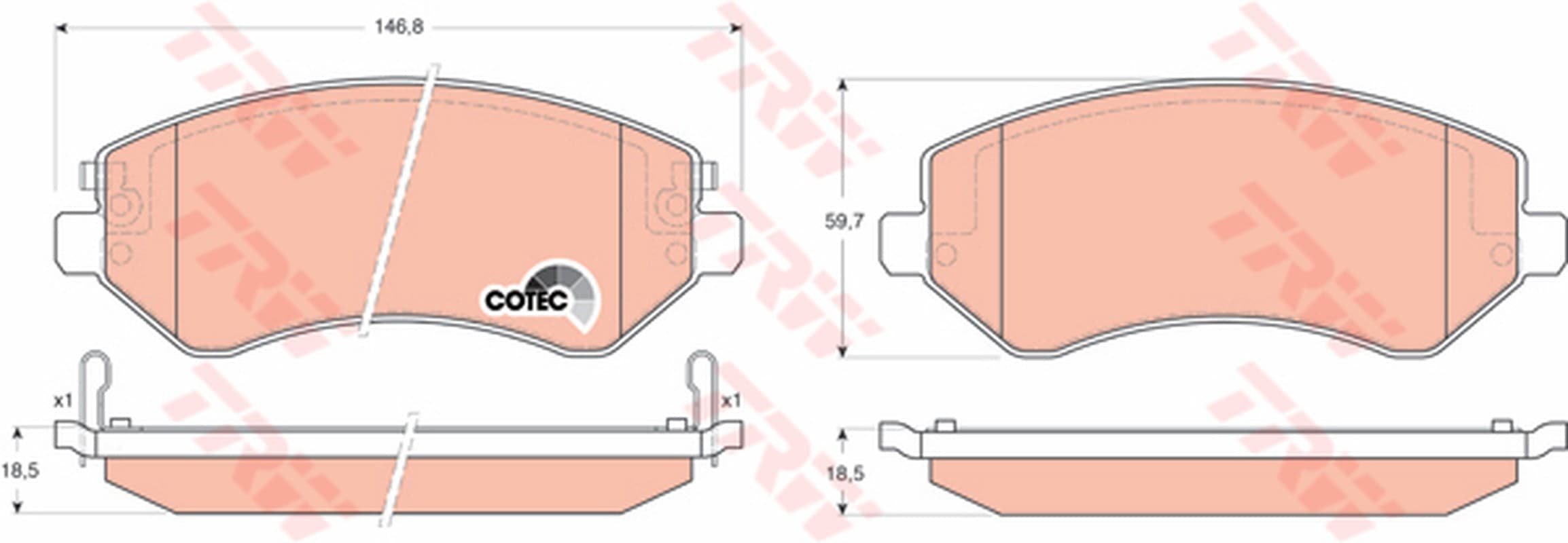 Trw Pattini Freno Jeep Cherokee (Kj) 3.7 V6 Gdb4126