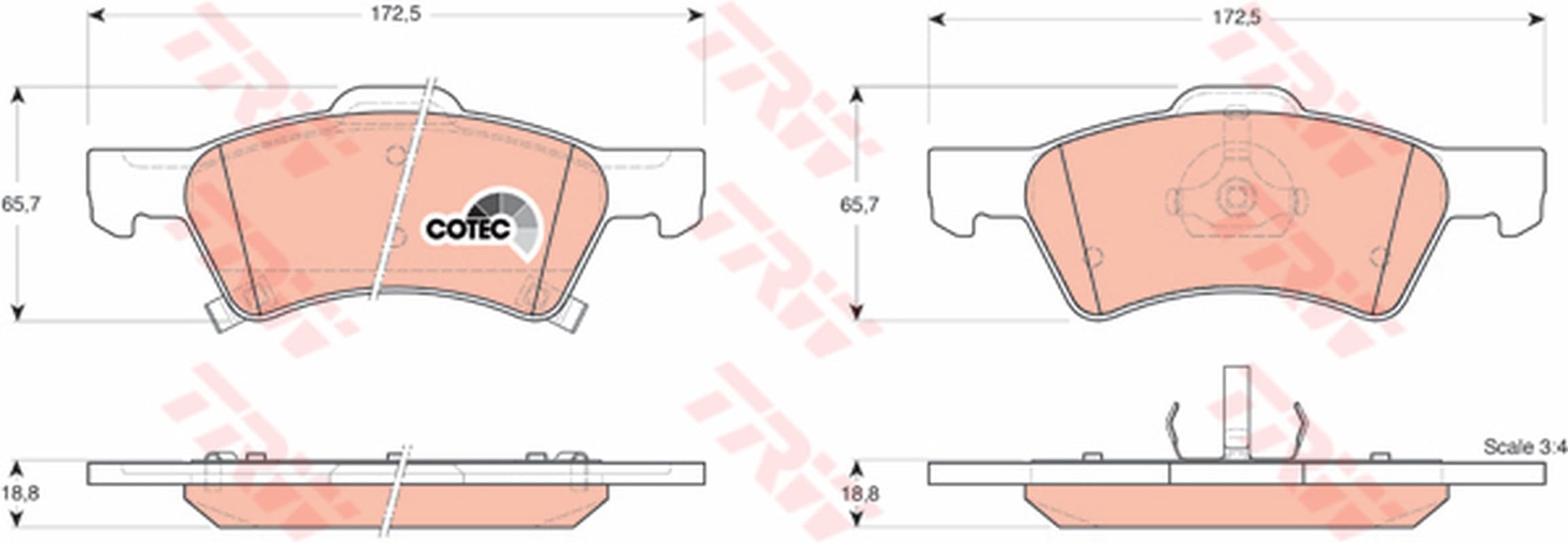 Trw Pattini Freno Chrysler Voyager Iii (Rg) 3.3 Gdb4129