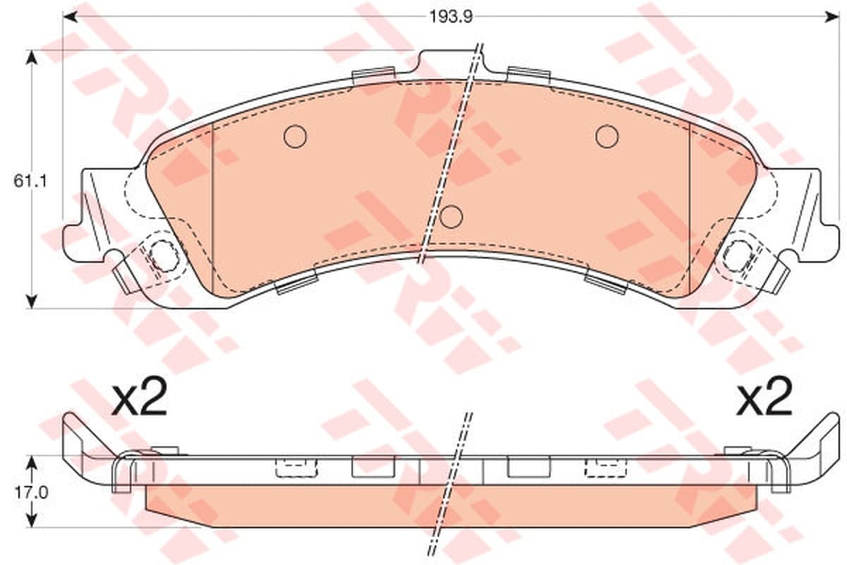 Trw Pastiglia Freno Chevrolet Tahoe Gdb4454