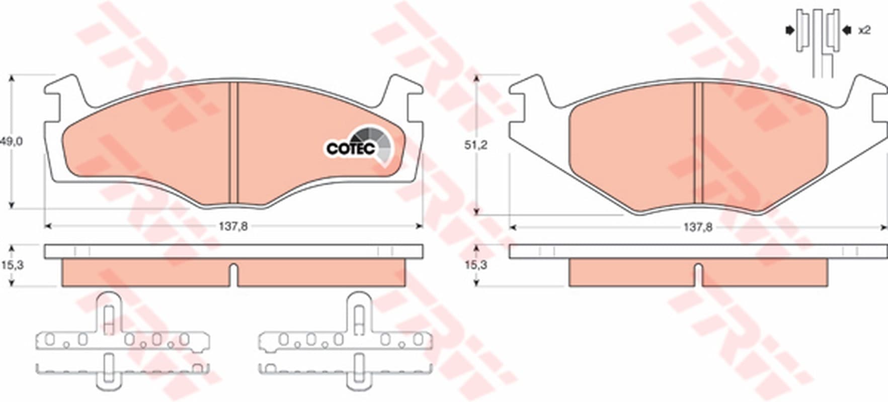 Trw Pattini Freno Seat Ibiza Ii (6K1) 1.9 D Gdb459
