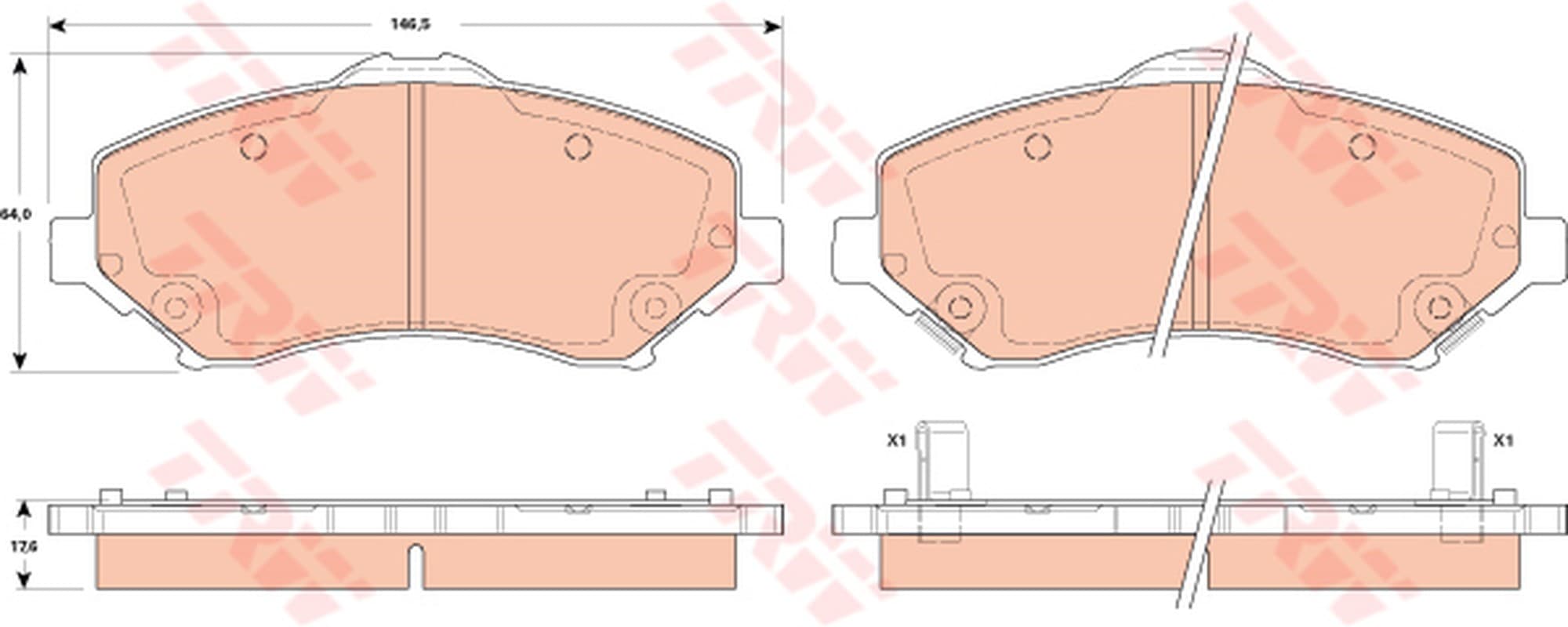 Trw Kit Pastiglie Freno Dodge (Chrysler) Journey 2.0D/ Gdb4605