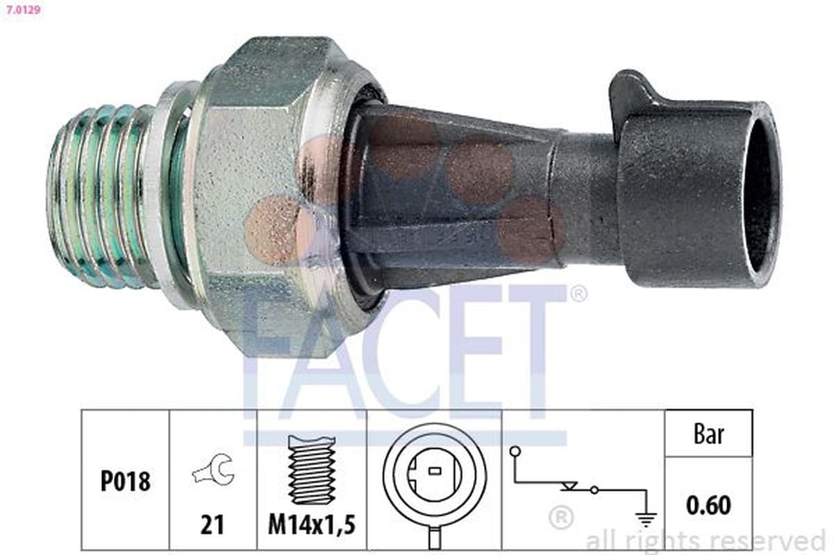 Facet Interr.Spia Olio Iveco 70129
