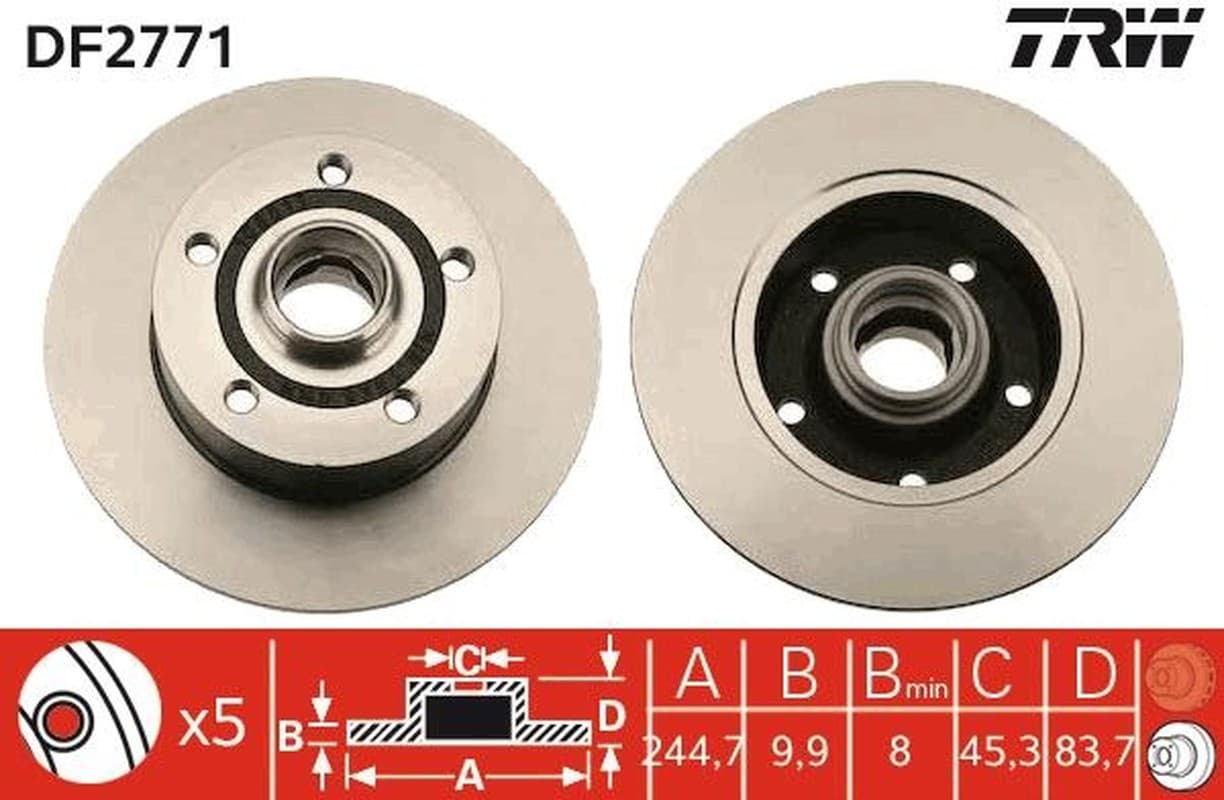 Trw Df Audi A4 (8D2, B5) 1.8 Df2771