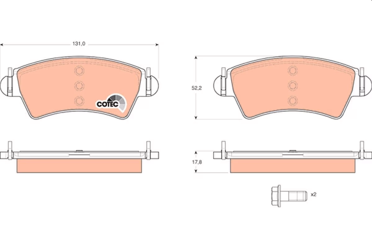 Trw Pattini Freno Peugeot 206 Convertible (2D) 1.6 16 Gdb1501