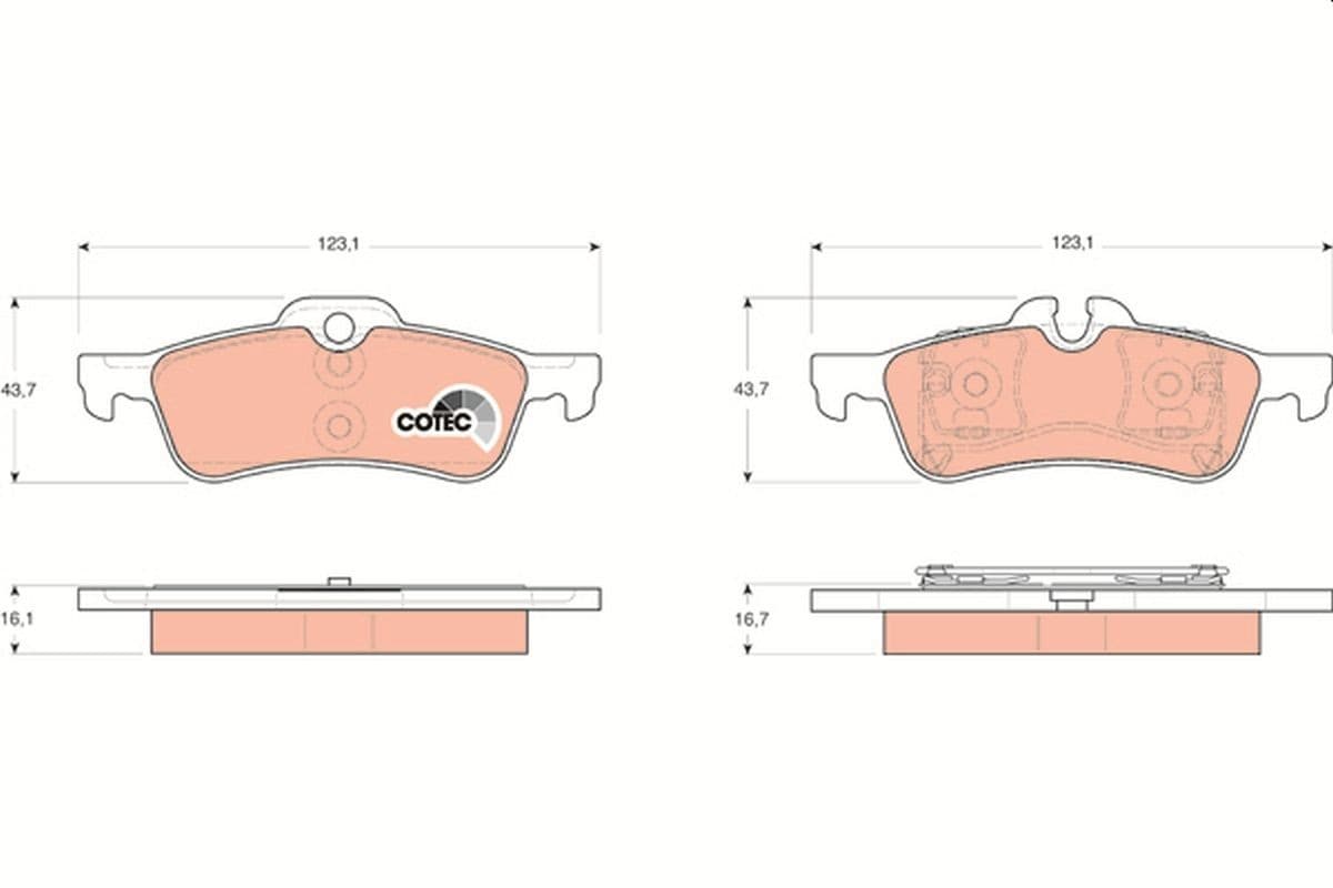 Trw Pattini Freno Mini Mini One / Cooper (02->) 1.6 S Gdb1561