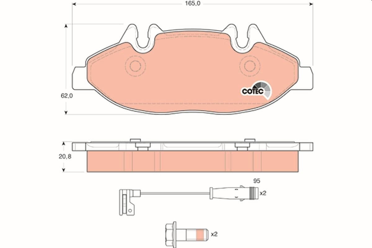 Trw Pattini Freno Mercedes Vito Box (W639) 123 (639. Gdb1600