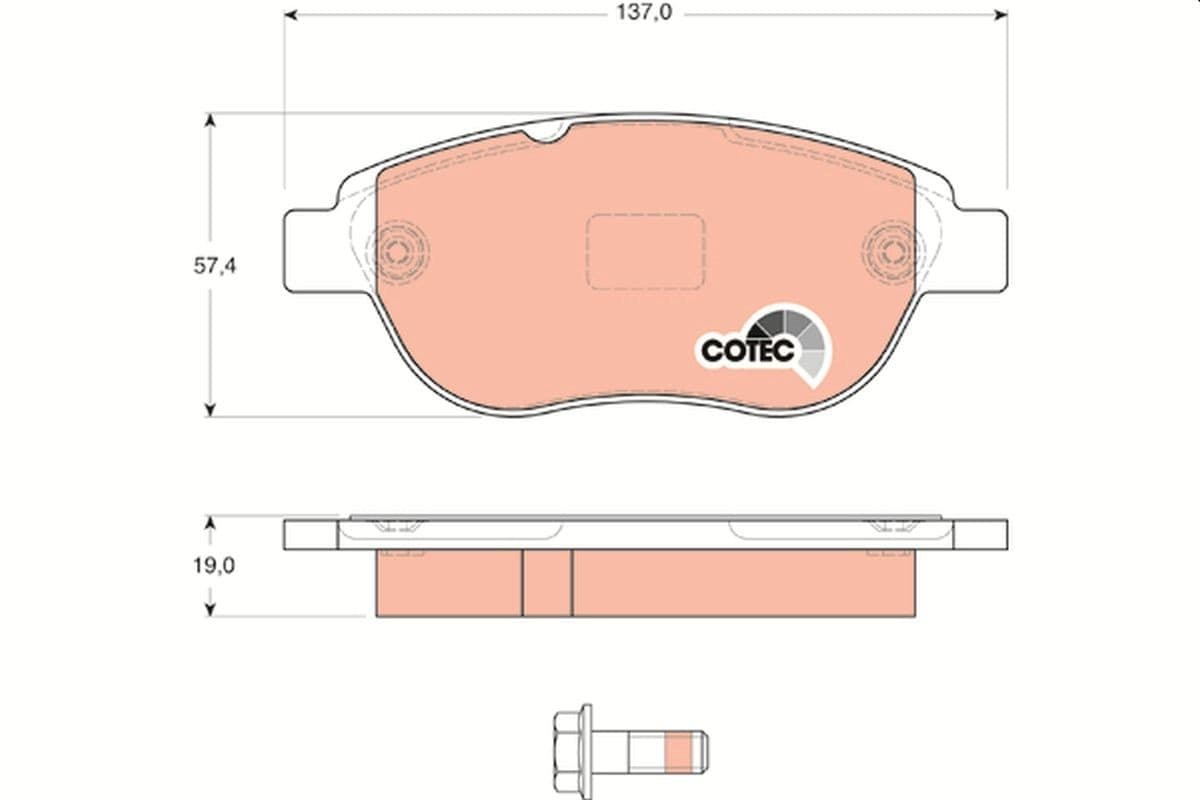 Trw Pattini Freno Citroen C4 (Lc_) 1.6 Thp 140 Gdb1624