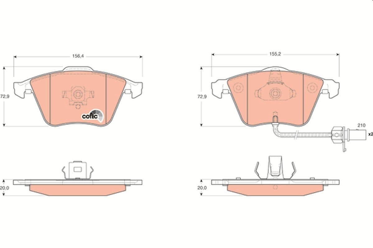 Trw Pattini Freno Audi A6 (4F2) 2.8 Fsi Gdb1659