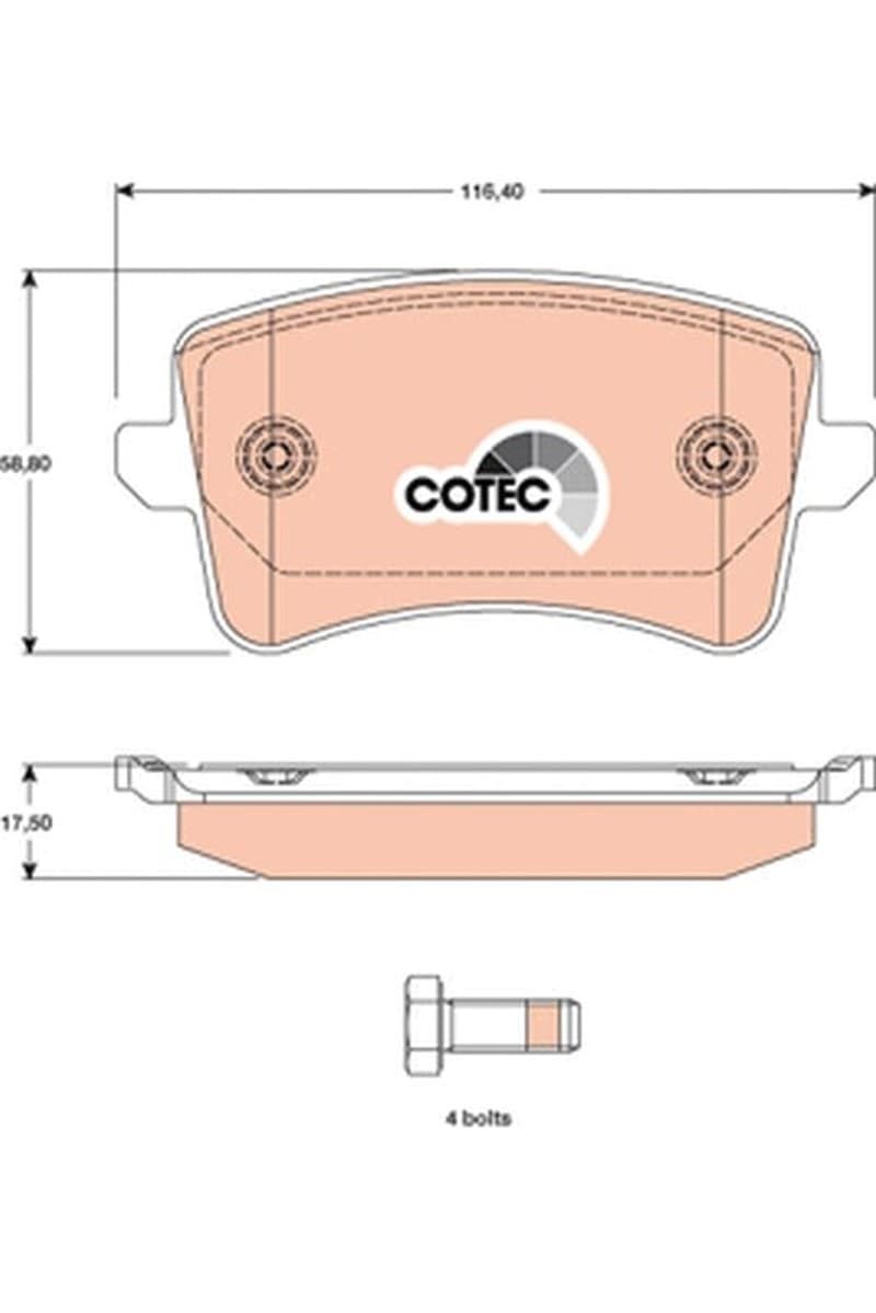 Trw Pattini Freno Post. Audi A4 Gdb1765