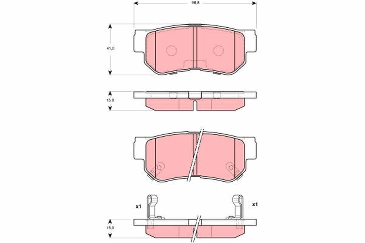 Trw Pattini Freno Hyundai Santa Fè (Sm) 2.4 16V Gdb3298