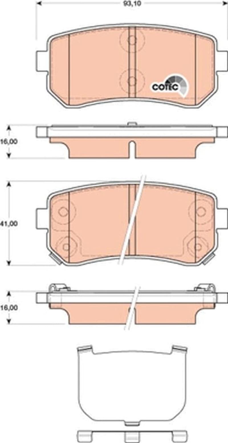 Trw Serie Pattini Hyundai I30 Gdb3474