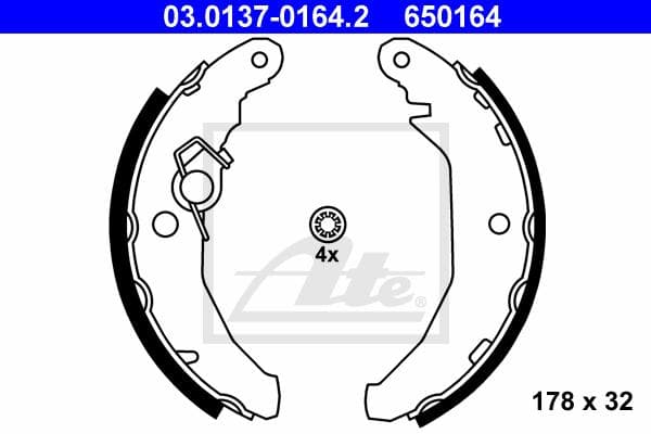 Ate Kit Ganasce Freno 03.0137-0164.2