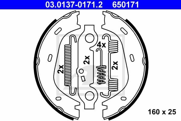 Ate Kit Ganasce, Freno Stazionamento 03.0137-0171.2