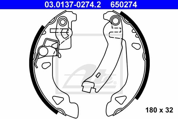 Ate Kit Ganasce Freno 03.0137-0274.2