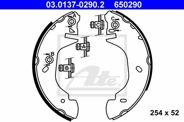 Ate Kit Ganasce Freno 03.0137-0290.2