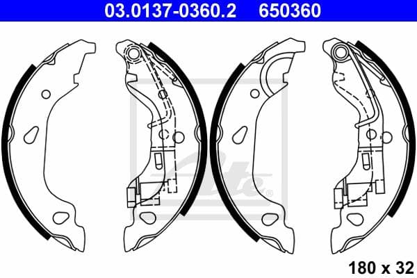 Ate Kit Ganasce Freno 03.0137-0360.2