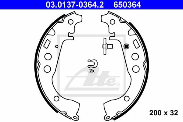 Ate Kit Ganasce Freno 03.0137-0364.2